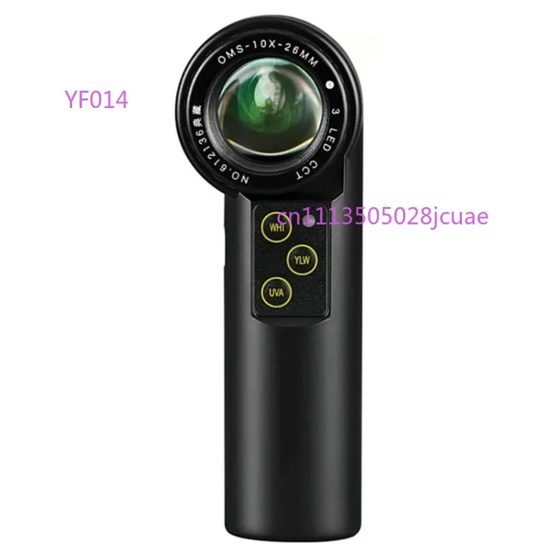 Handheld Shadowless Lamp Magnifier, 10X/20X Achromatic Lens for Jewelry Antique Collection Appraisal