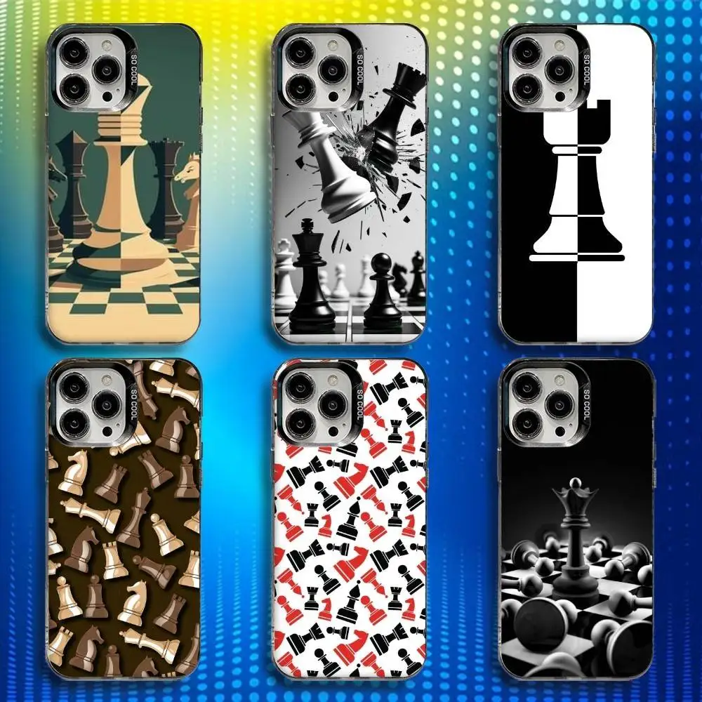 

Chess B-Board Phone Case For iPhone 16,15,14,13,12,11,Mini,Pro,SE,MAX White Matte Shockproof Cover