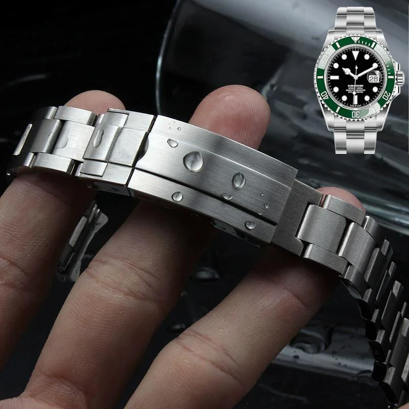 Watch Band For Rolex SUBMARINER DAYTONA Solid Stainless Steel Arc Edge Watch Accessorie Strap Replace Men Watch Bracelet 20mm