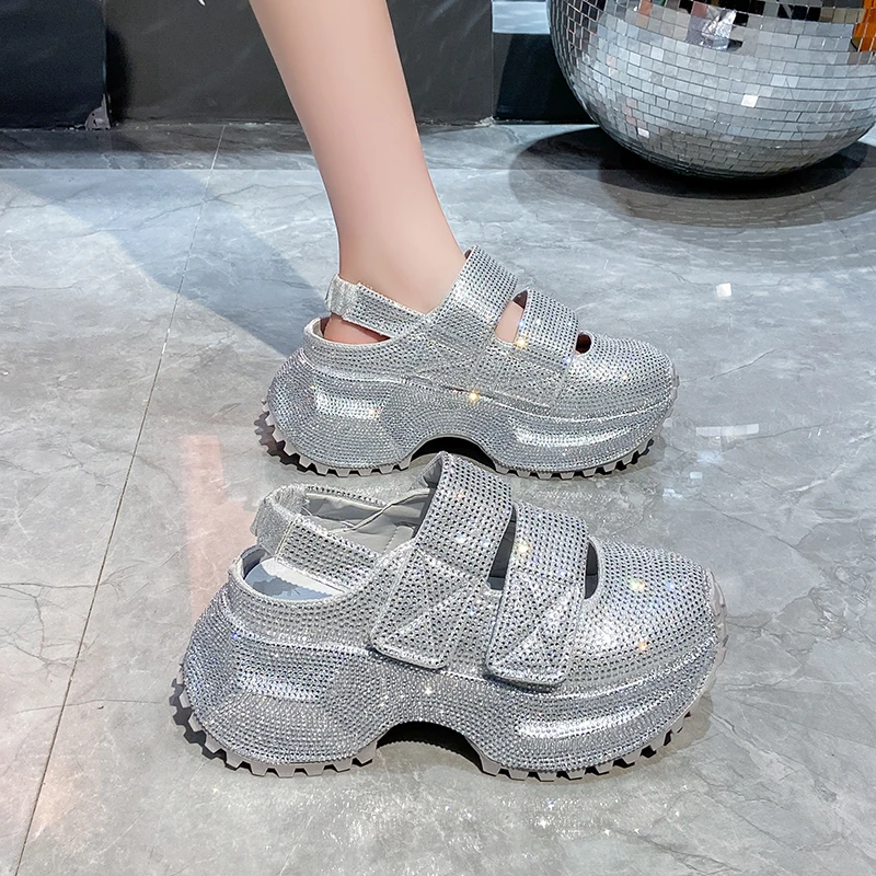 

Женские повседневные кроссовки с высоким верхом, круглым носком, стразами, стильные, многофункциональные, удобные, нескользящие, дышащие