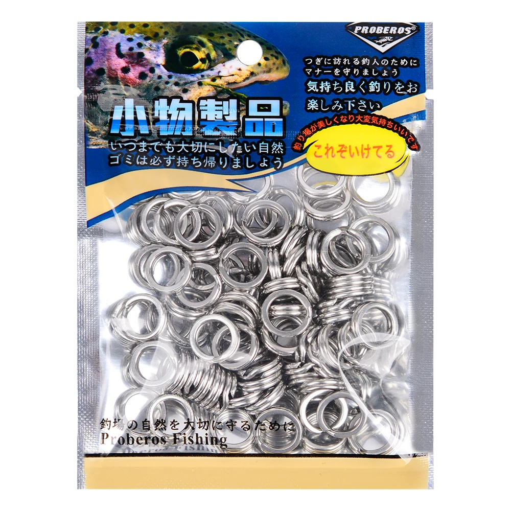 PROBEROS 200 Stück 0 # -12 # Edelstahl Angeln Split Ringe Glatte Link Salzwasser Süßwasser Angelgerät Zubehör Großhandel – Detail 6