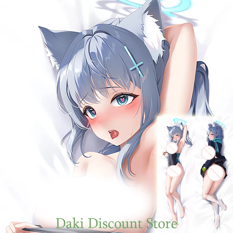 Dakimakura Anime Shiroko Blue Archive Swimsuit Double Sided Print Life Size Body Pillow Cover Pillowcase