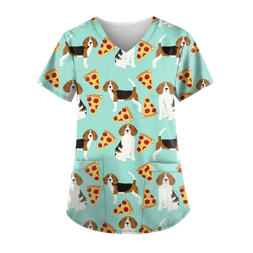 Customization New Tops Fashion Pharmacist Dentist Veterinary Nurse Slim Beauty Scrub Clothes Spa Nurse Pure Cotton Medical Lab M