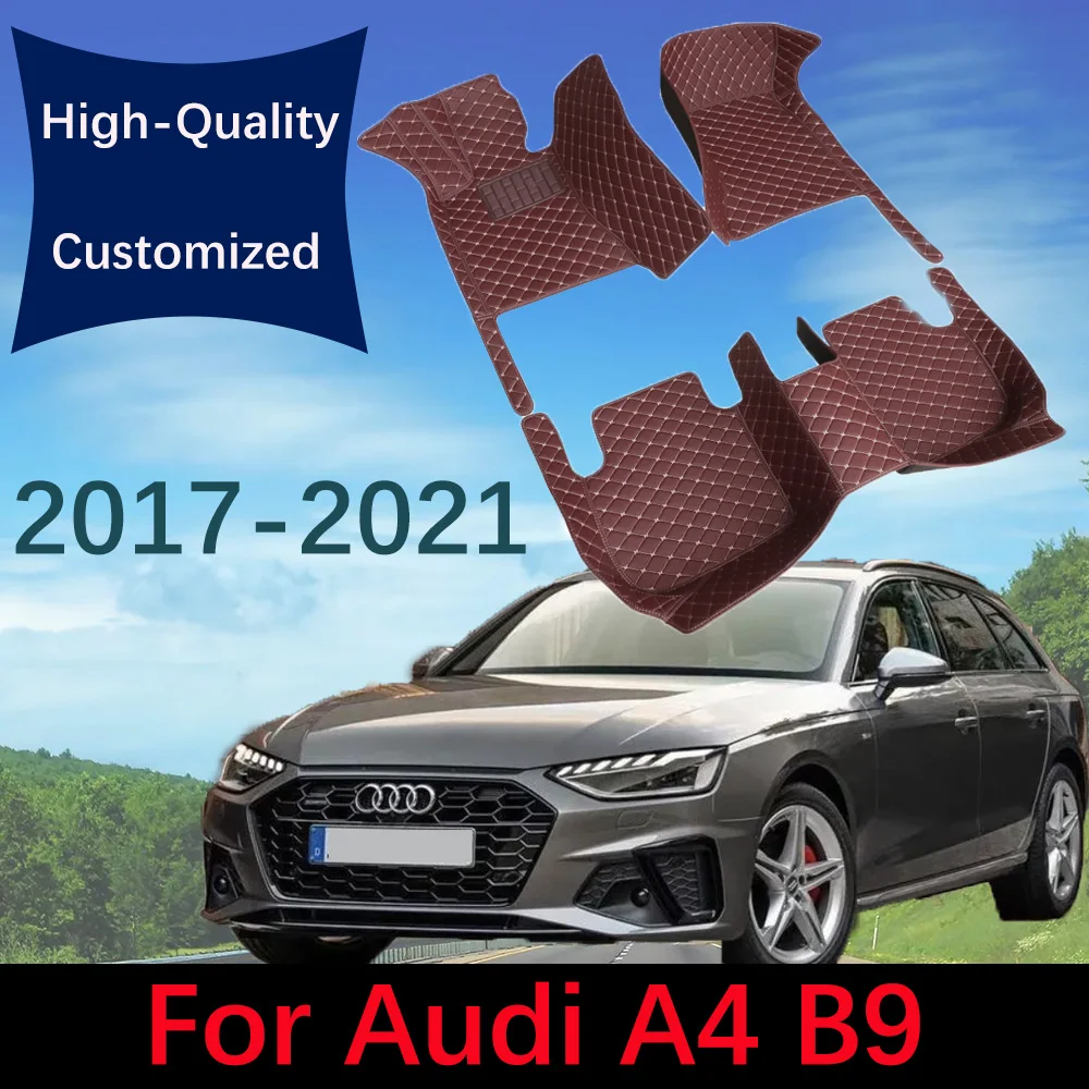 

Кожаные автомобильные коврики на заказ для Audi A4 B9 2017 2018 2019 2020 автомобильный коврик, коврики, подкладки для ног, аксессуары для интерьера