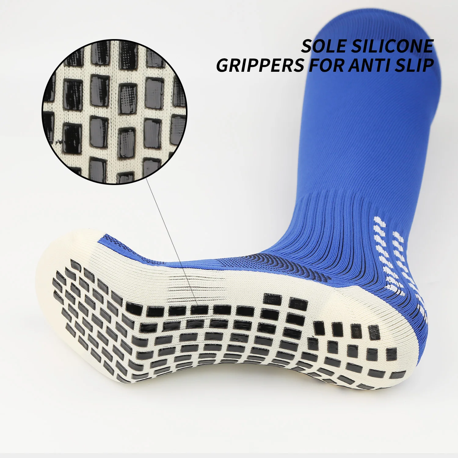 Outdoor football men\'s long socks, sports silicone anti slip bottom, training, summer breathable towel bottom, classic style