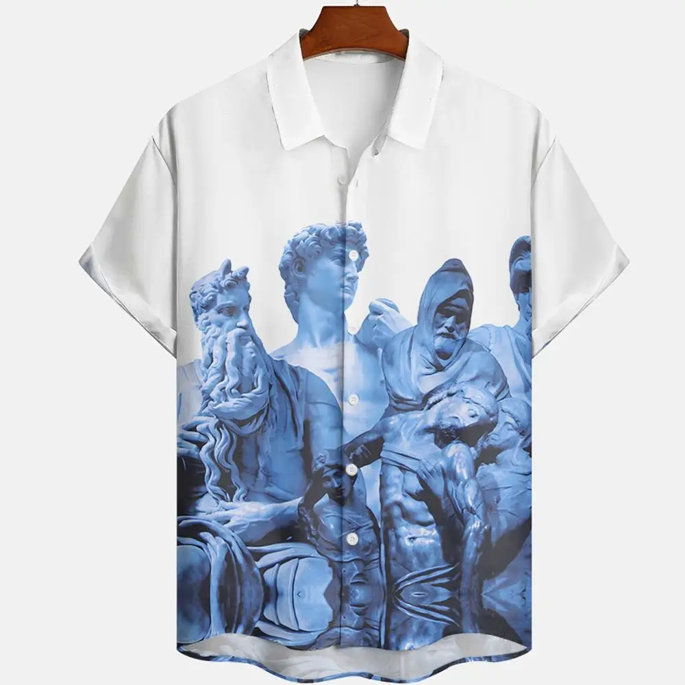 Oversize Casual Artist Graphic Shirts Men XS-5XL Comfortable Button Up Men Women Unisex Shirts Simple School Preppy Style Shirts