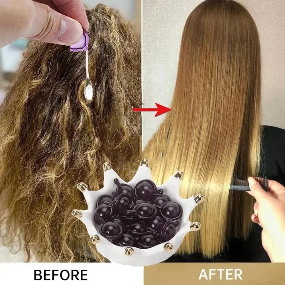 Magic Hair Vitamin Capsule Keratin Oil Fast Restore Hair Soft Smooth Shiny Deep Moisturizing Frizzy Dry Scalp Hair Care Serum