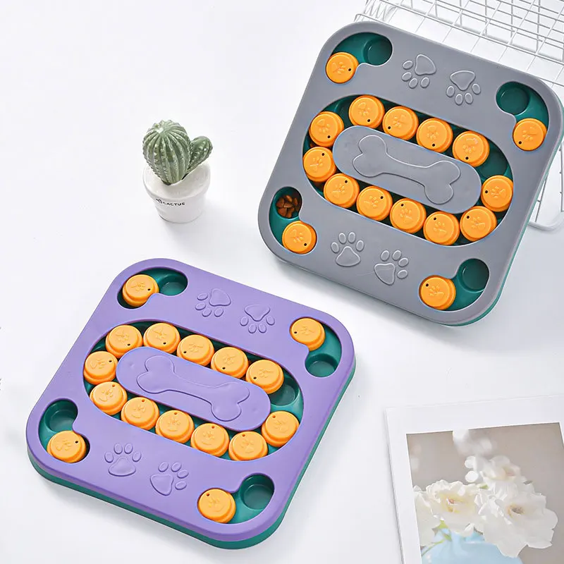 Square Track Pet Slow Feeder Bowl Multi-functional Puzzle Foraging Toy
