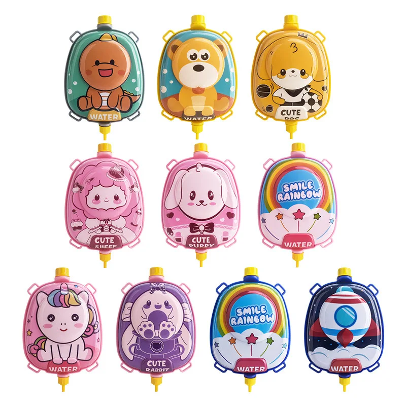 1000ML Cartoon Wasser Pistolen Spielzeug für Sommer Kinder Rucksack Watergun Spielzeug kinder Outdoor Strand Wasser Kampf Spiel spielzeug