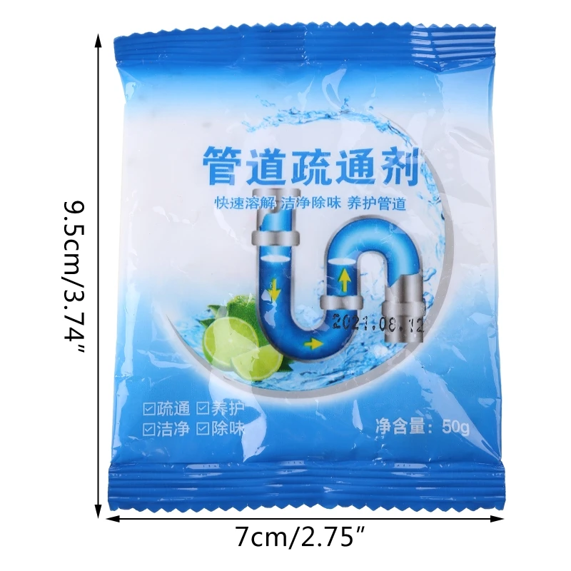 50G Thông Tắc Đường Ống Nạo Vét Chất Nhà Bếp Vệ Sinh Sàn Phòng Tắm Bồn Rửa Bát Bụi Khử Mùi