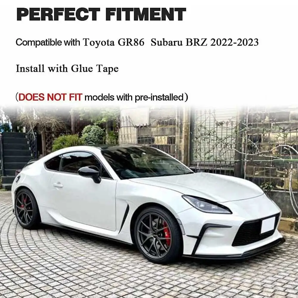 ألياف الكربون الجبهة حافة مصد السيارة الخائن زعانف Canards لتويوتا GR86 سوبارو BRZ 2022 2023 #6