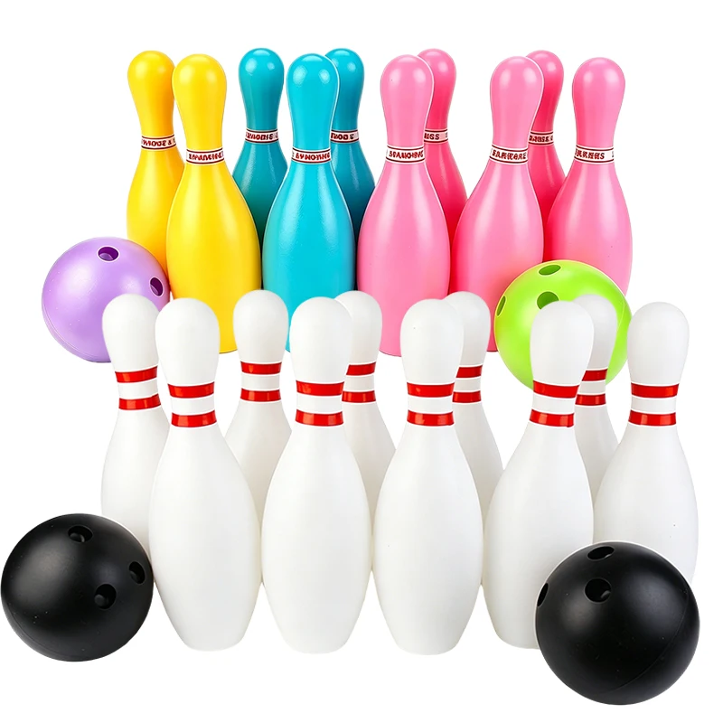 1/2set Bowling Set Plastic Color/white Bowling Games Summer 