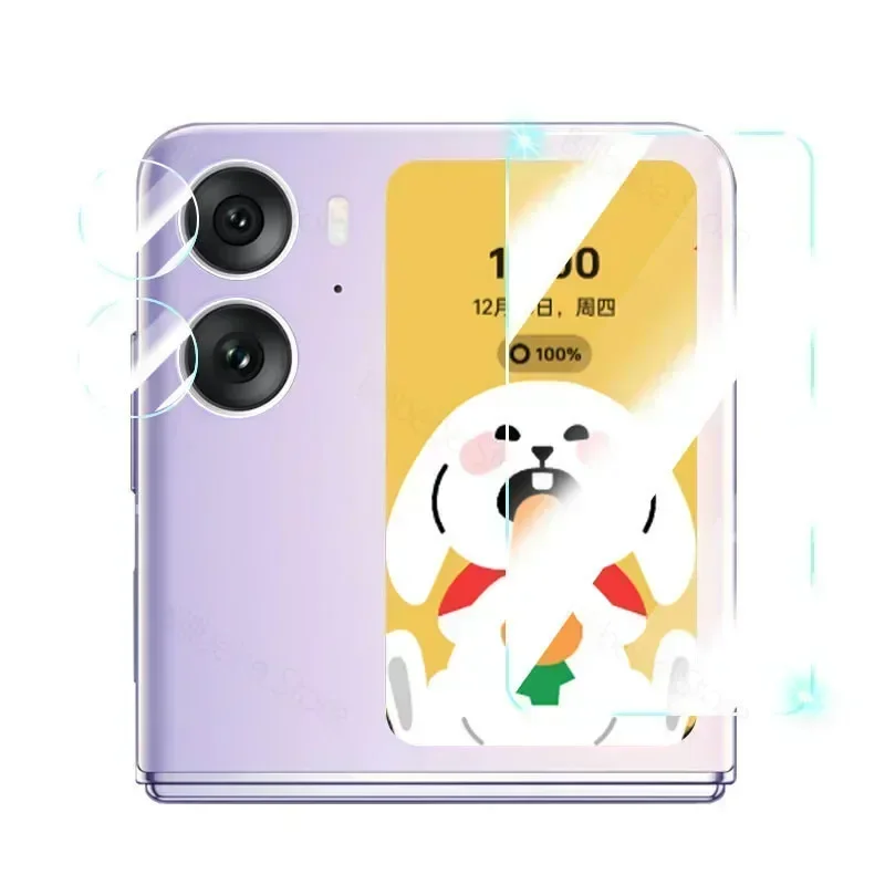 Oppo Find N2 플립 폰 카메라용 후면 렌즈 유리 보호대, Oppo Find N2 소형 후면 스크린 유리