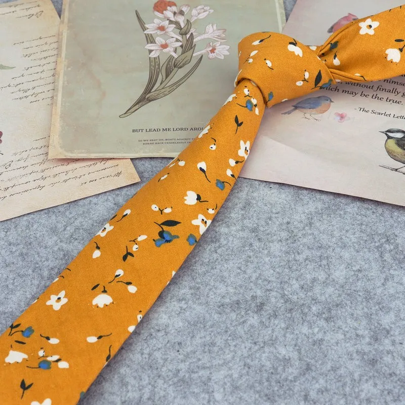 Corbata con estampado Floral para hombre y mujer, corbata ajustada para el cuello, corbatas informales para boda, trajes clásicos de pato y pescado, corbata delgada para el cuello