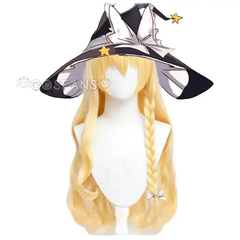 IN STOCK Marisa Wig Anime TouHou Project Kirisame Cosplay TouHou Project Wig Kirisame Marisa Wig Black Witch Hat Accessory props