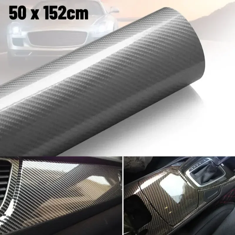 6D سيارة الداخلية التفاف ملصق لامع ألياف الكربون الفينيل فيلم DIY حماية ملصق مضاد للماء دراجة نارية اكسسوارات السيارات