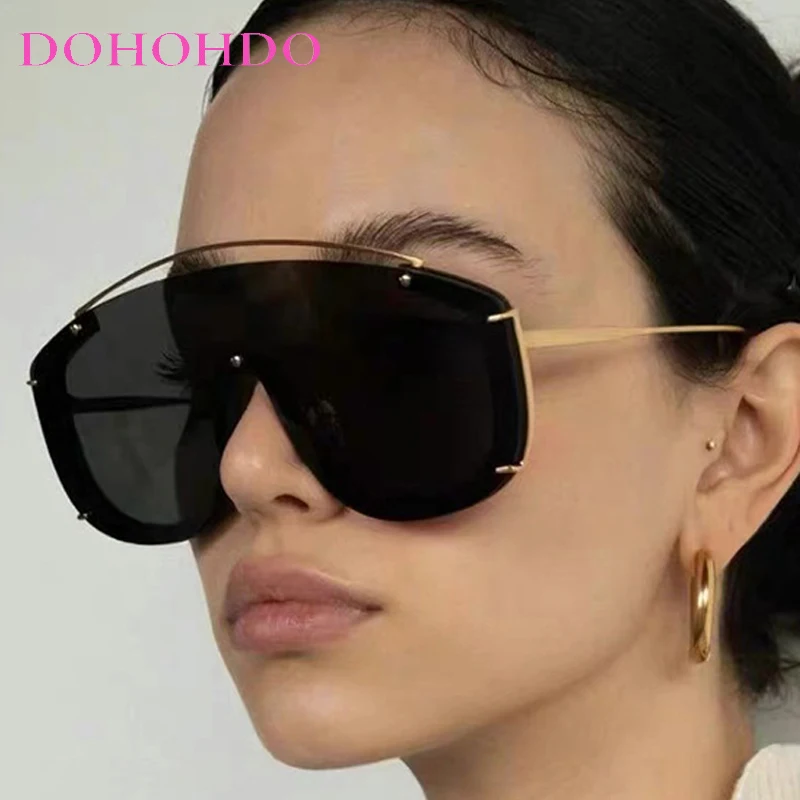 

Vintage Brand Designer Punk One-Piece Women Sunglasses Trendy Luxury Metal Sunglasses Men Outdoor Windproof Goggles Lentes UV400