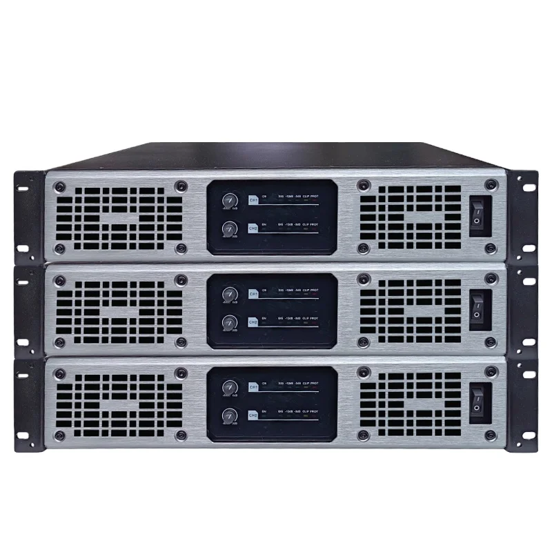 Powerful Class D 1300W 2-Channel Professional Amplifier: Solid Aluminum Heat Sinks, Step Gain Control, LLC Power Switching