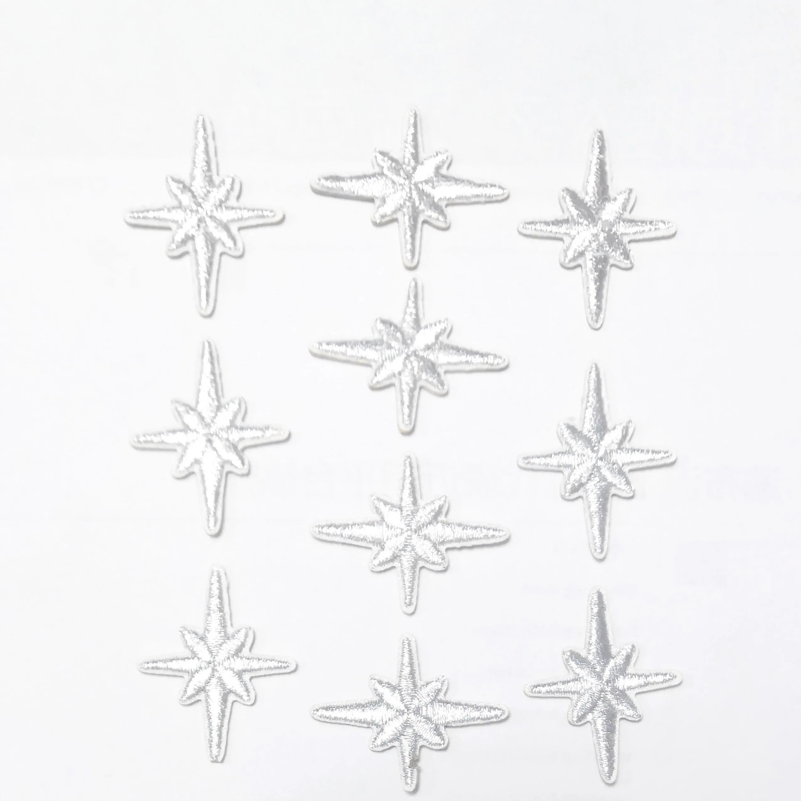 Little Star Embroidery Stick on Patch for Clothes Repair, Fashion DIY Decoration, Self-Adhesive Type, 3*2.5cm, 10 Pcs