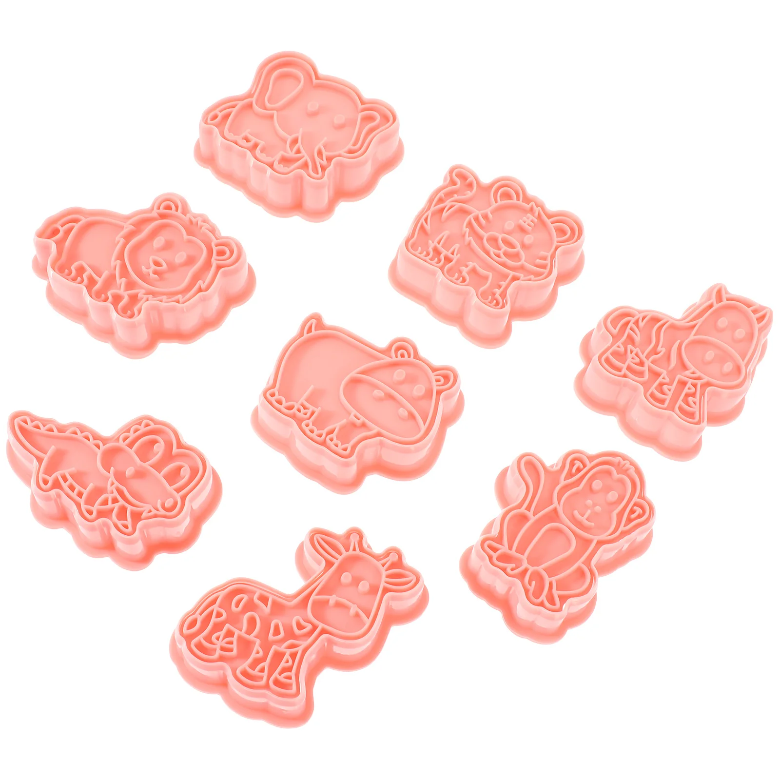 8pcs Animal Cookie Mold Reusable Baking Molds Plastic Cookie Cutters For Diy Cookies Dessert Making Tool Baking Supplies
