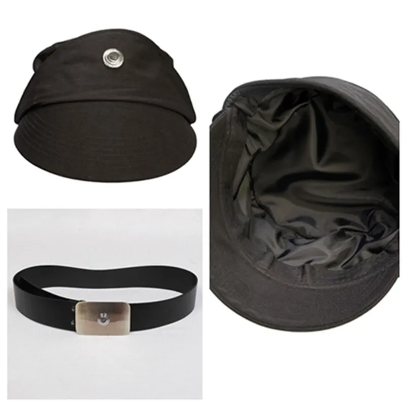 Gorra de oficial Imperial Cos para hombre, gorro de algodón negro, cinturón de uniforme de oficial de Stormtrooper Naval, Accesorio militar para fiesta de Halloween