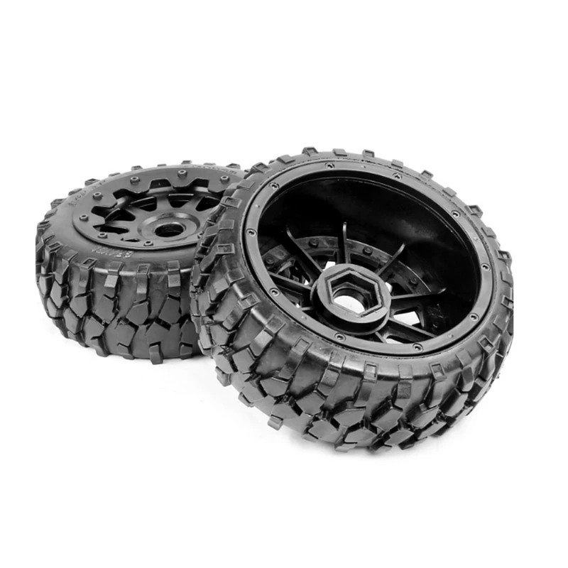 For Rovan 1/5 Buggy All-Terrain Tires Rear Gravel Wheels on 6-spoke Rims for HPI Baja 5B King Motor RC Car 1:5 Parts Accessory