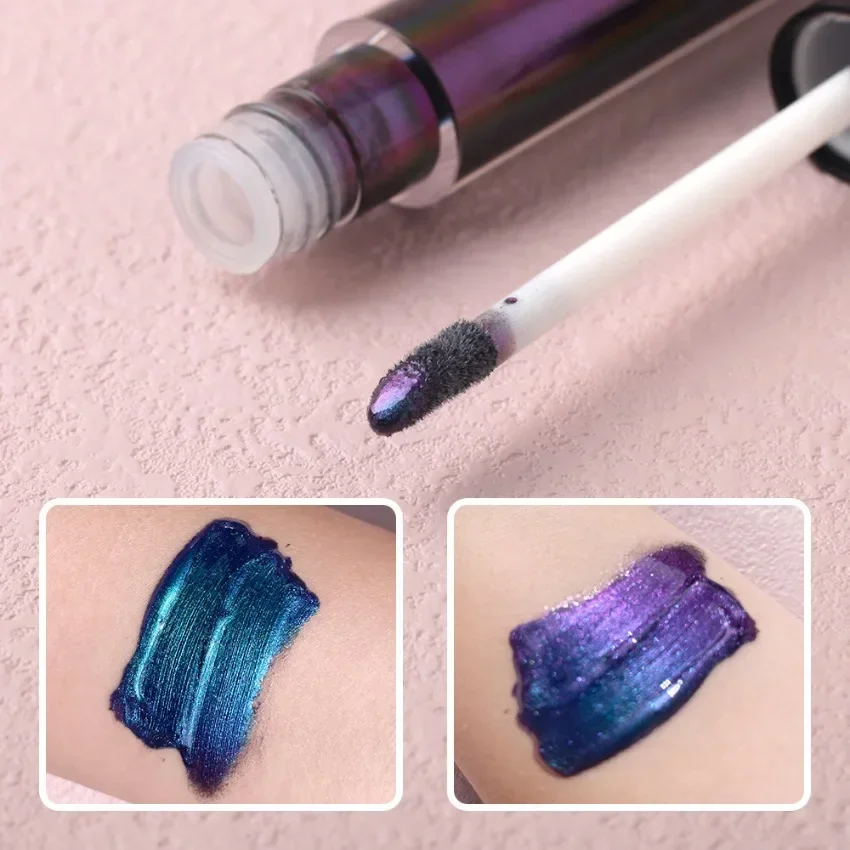 Waterproof Chameleon Lip Glossy, logotipo personalizado, Halloween Mermaid Eye Shadow, maquiagem de desempenho de palco, private label, atacado, 3.5ml