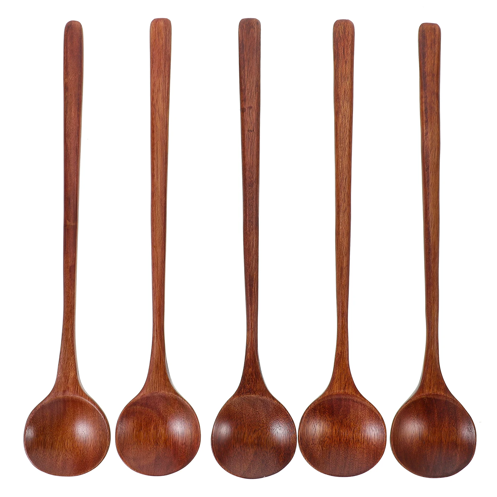 

5Pcs Ecofriendly Wooden Spoons Natural Long Handle Stirring Coffee Tea Spoons 33cm Odorless Nondeformable Easy Grip Kitchen