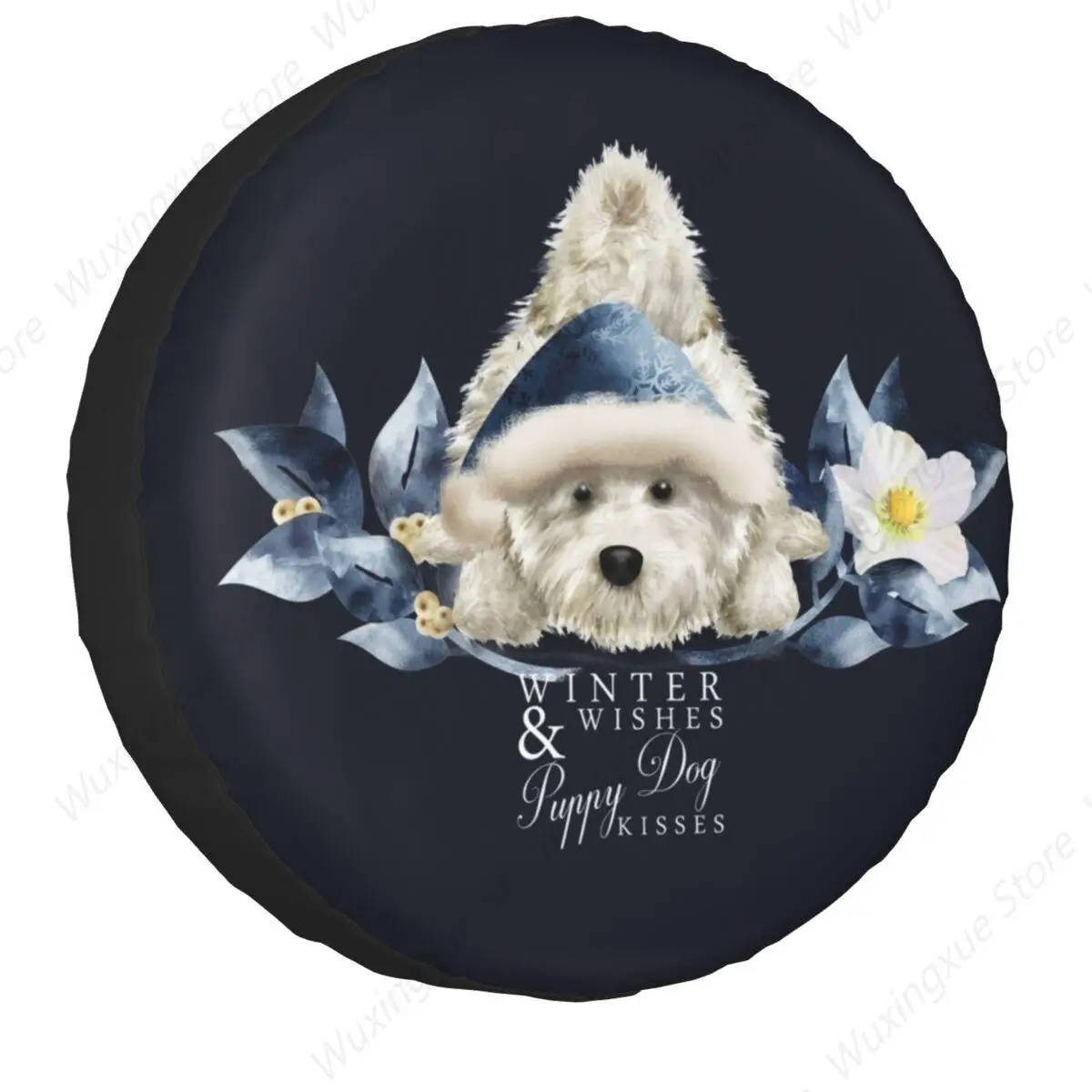 

Рождественский чехол для запасного колеса Westie, чехлы на колеса для собак Вест-хайленд Уайт-терьера для Jeep Hummer 14 дюймов, 15 дюймов, 16 дюймов, 17 дюймов