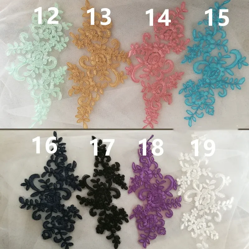 Border Lace Mirrored Flowers for Wedding Dress, Headdress, DIY Sewing Accessories, 20 PCs/Lot