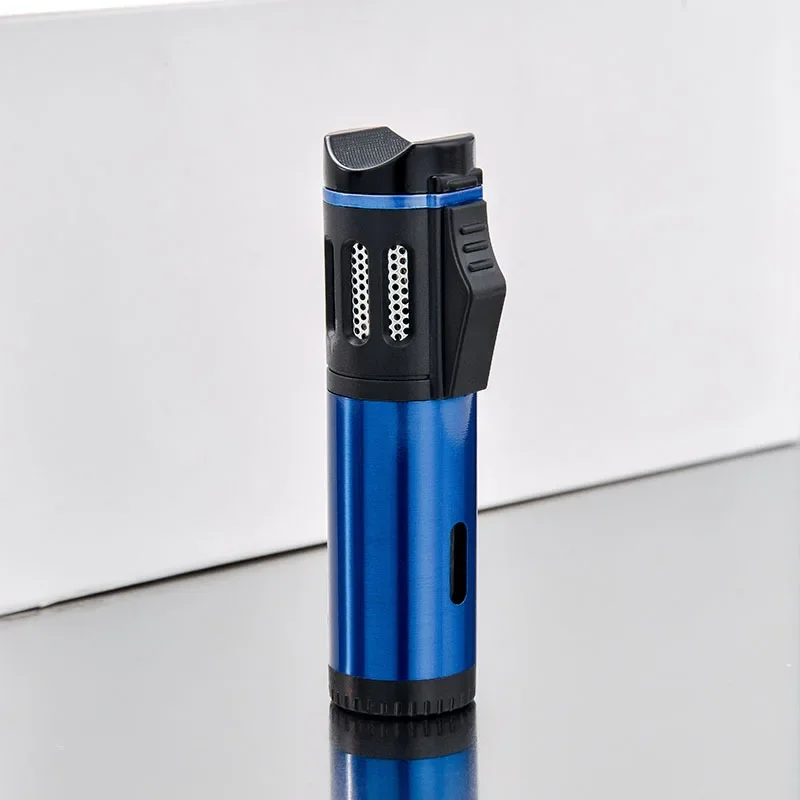 Portable Three-flame Straight-through Cigar Spray Gun Welding Outdoor Barbecue Lighter Igniter Gun Camping Emergency Tool