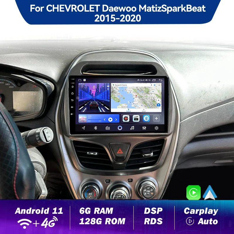 Android Car Radio For Chevrolet Spark Beat 2015-2018 Multimedia Bluetooth Player Navigation GPS 4G Carplay stereo