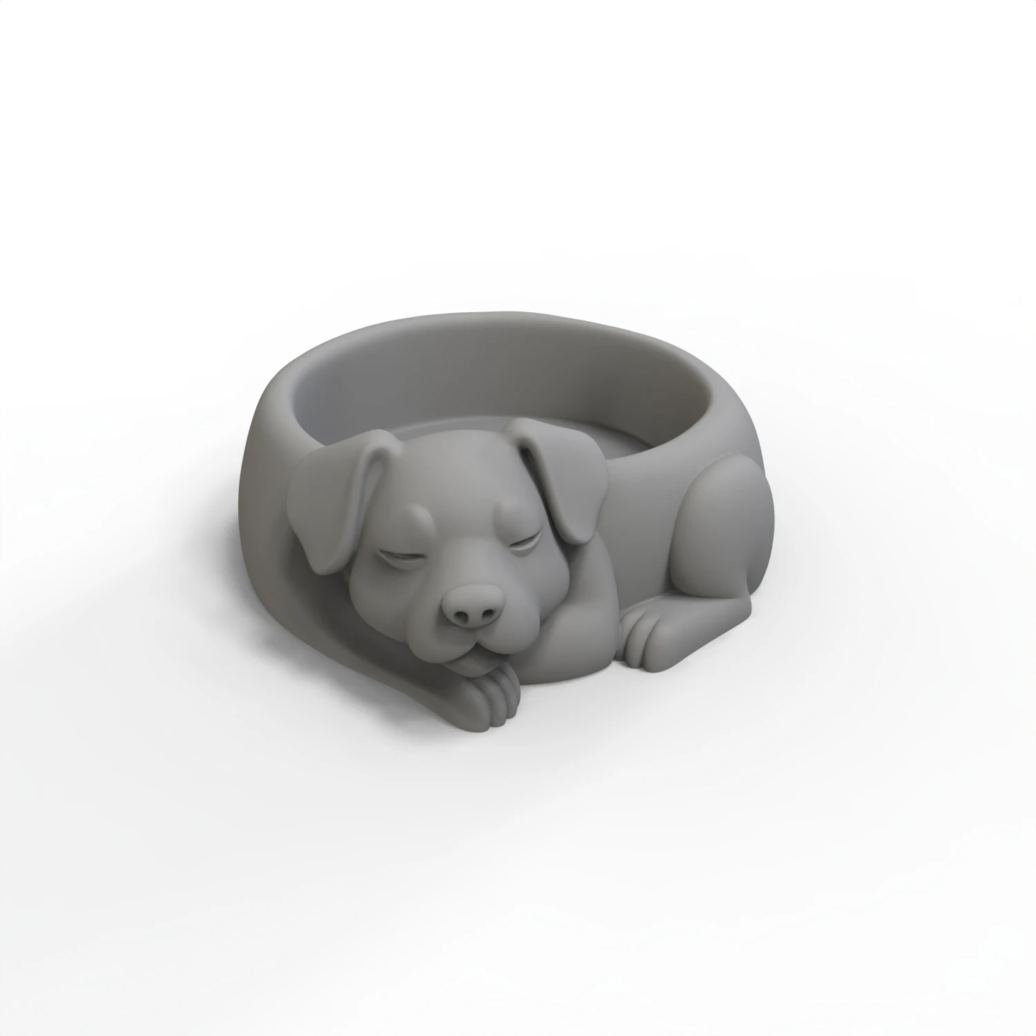 Cute Dog Shape Silicone Mold for Candle Plaster Concrete - DIY Puppy Bowl Candle Holder Container Decoration Craft Gift