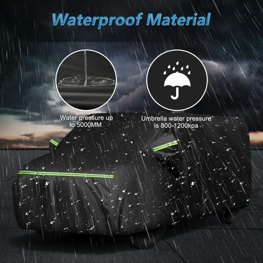 غطاء لـ Express Van GMC Savana Cargo Van 1500 2500 3500 19962025 SWB، 420D حماية من حرارة الشمس في الهواء الطلق أغطية سيارة كاملة مع Dr #5