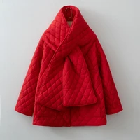 Women Autumn Winter Scarf Jacket Warm parka 3