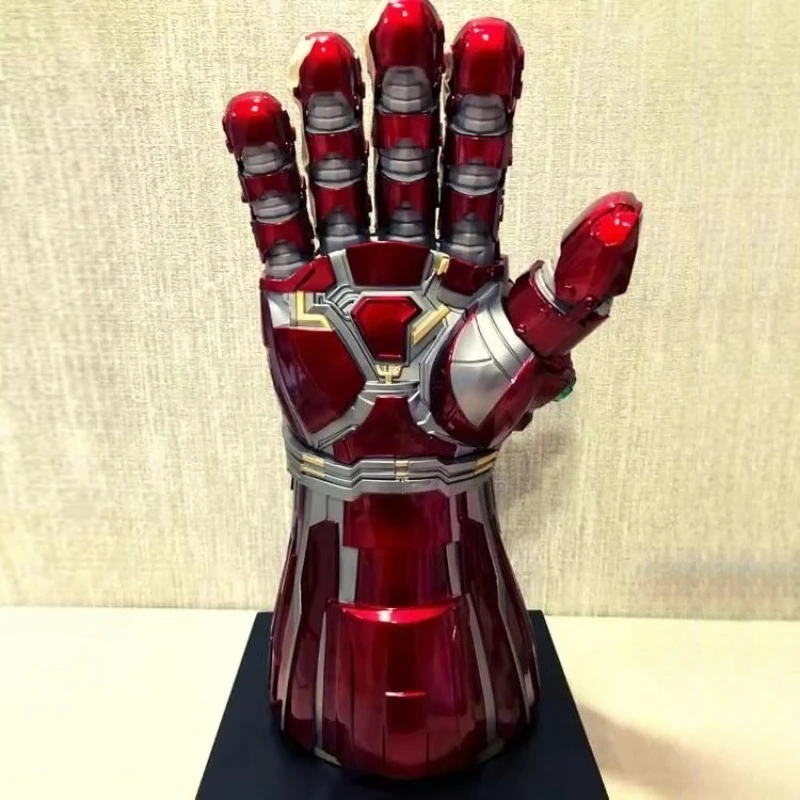 45cm 1:1 All Metal Avengers 4 Iron Man Nano Unlimited Gloves Hulk Edition Wearable Luminous Gloves Arm Model Cosplay Prop