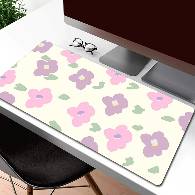 

Flower Non-Slip Mouse Pad Computer Mousepad Office Large Locking Edge Mouse Mat Art HD Print Laptop Accessories Keyboard Pads XL