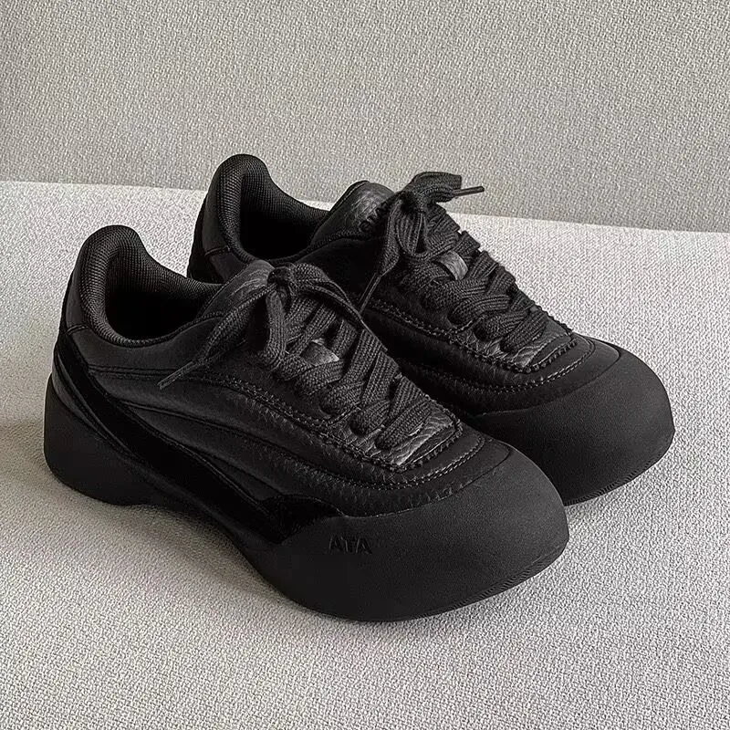 

Fashion Casual Sport Shoes Curved Hiking Thick Bottom Heightening Men Women Couple Shoes Leisure Style round Toe Flat Heel