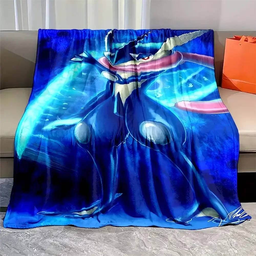 Japanese Pokemon Mega Greninja Cartoon Flannel Fluffy Soft Blanket Figures Home Sofa Break Blanket Children Blanket Nap Cover