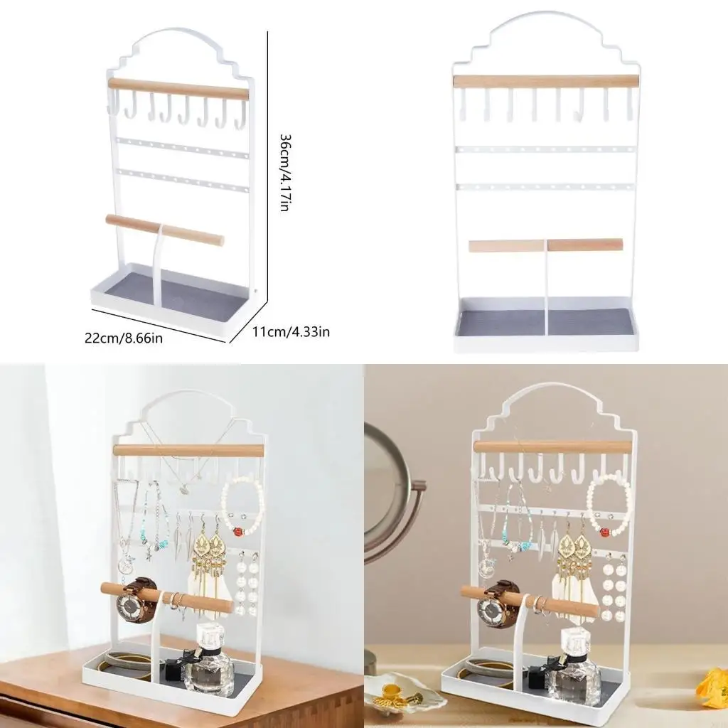 

Jewelry Necklace Display Jewelry Tower Storage Rack with Storage Tray