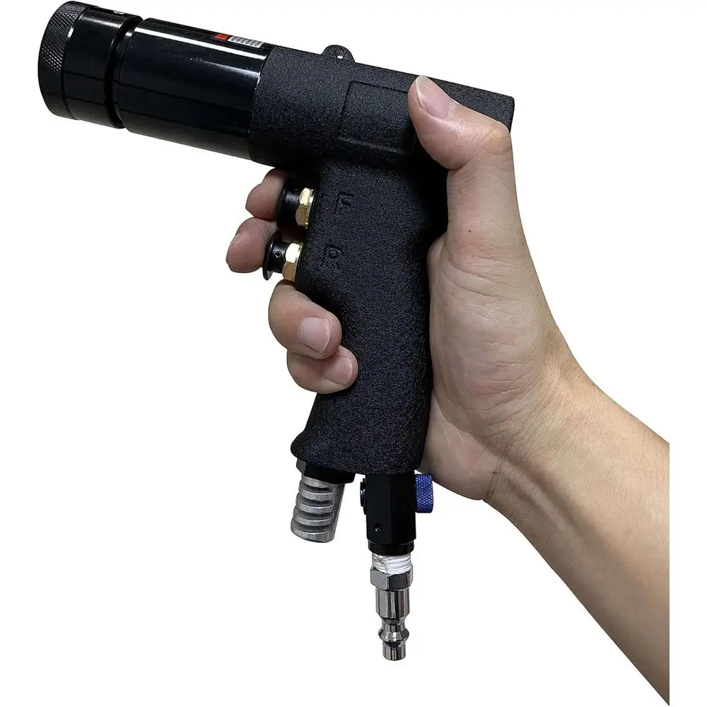 Rivet Nut Gun Tool, 10-24 & 1/4, 5/16, 3/8 inch Self-Locking Head, Heavy Duty Adjustable Speed Air Rivet Gun with Mandrels Rivet