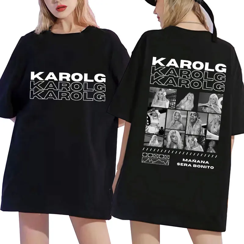 Karol G Manana Sera Bonito Print T Shirt Men Women Vintage Gothic Fashion T-shirt Oversized 100% Cotton T Shirts Streetwear Gift