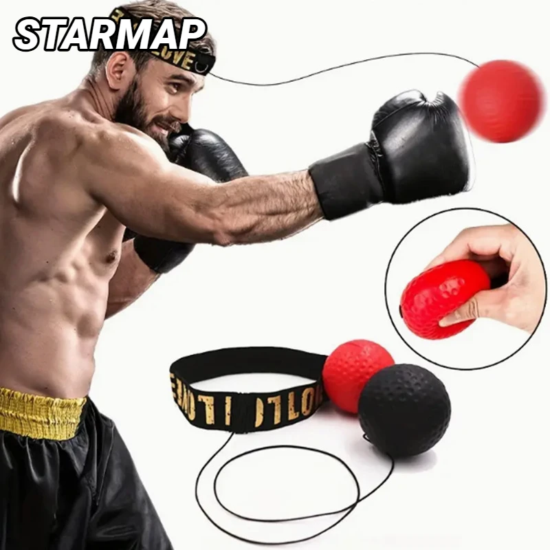 MMA Boxing Speed Ball Head-Mounted Pu Training Hand Eye Reaction Home Sandbag Fitness Equipment Gym Muay Thai Fighting Pressure