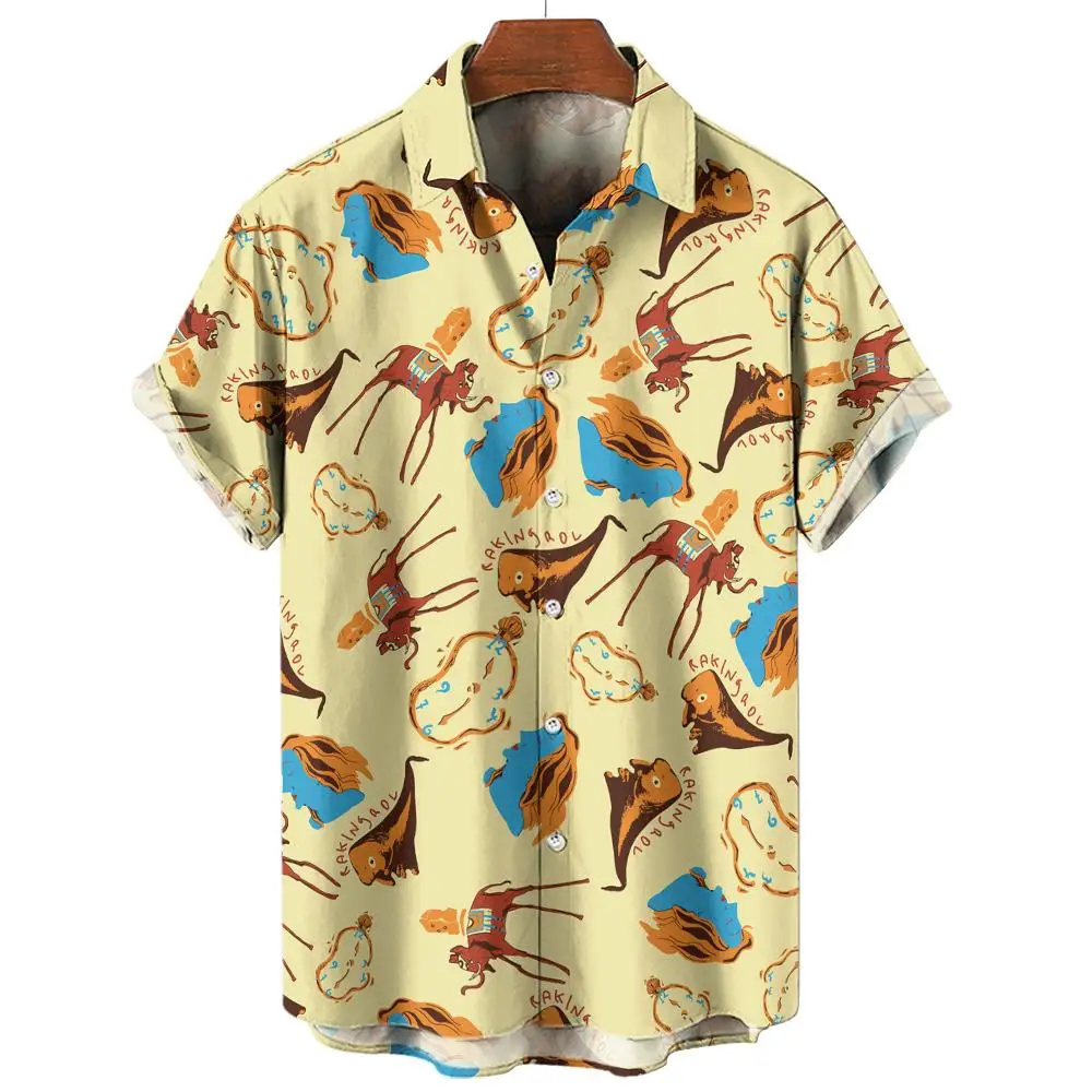 

2025 Summer Men's Fun Graphic Shirts Casual T-shirts Short Sleeves Harajuku Streetwear Summer Clothing New