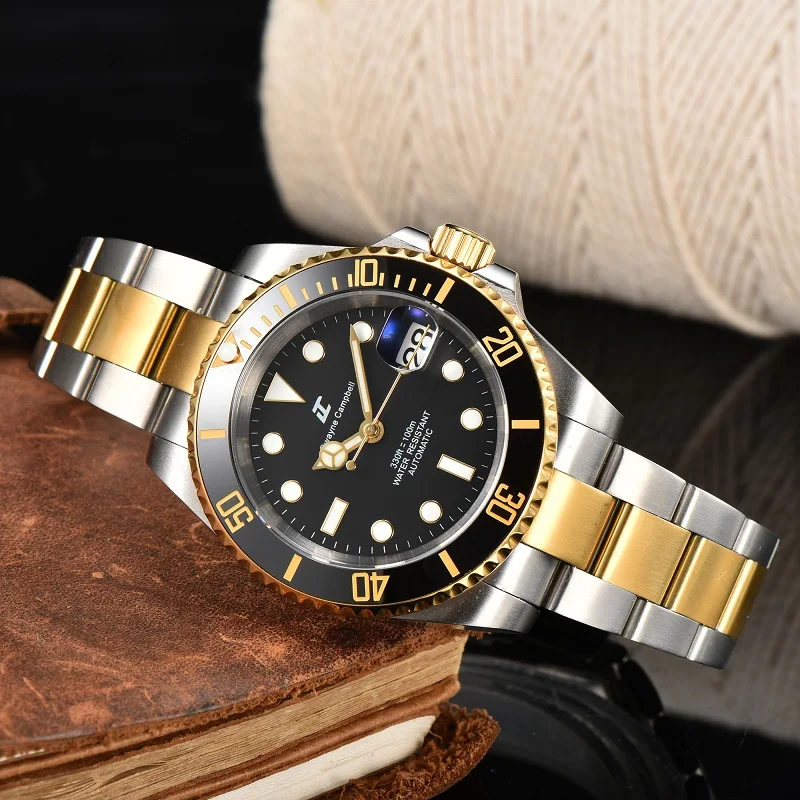 40mm Automatic Custom S Logo Watch For Men Sub-Mariner Design Waterproof NH35 Movement BGW9 Luminous Stainless Steel WristWatch