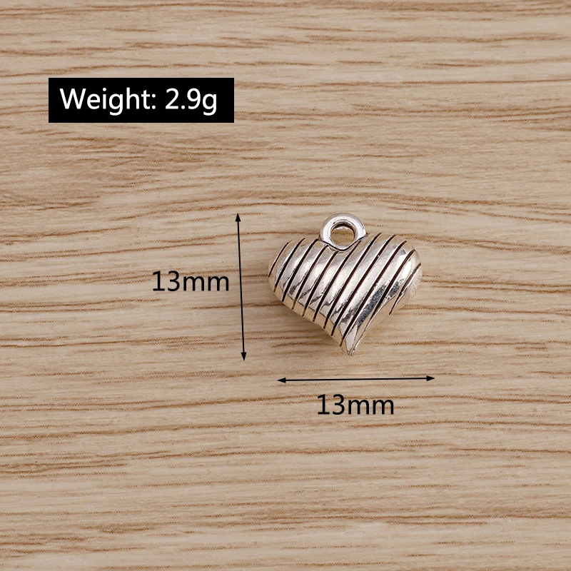 10 Stück niedliche, gemischte Herzanhänger aus Legierung zum Basteln von Halsketten, Ohrringen, Armbändern, DIY-Handarbeiten und Schmuckzubehör – Detail 23