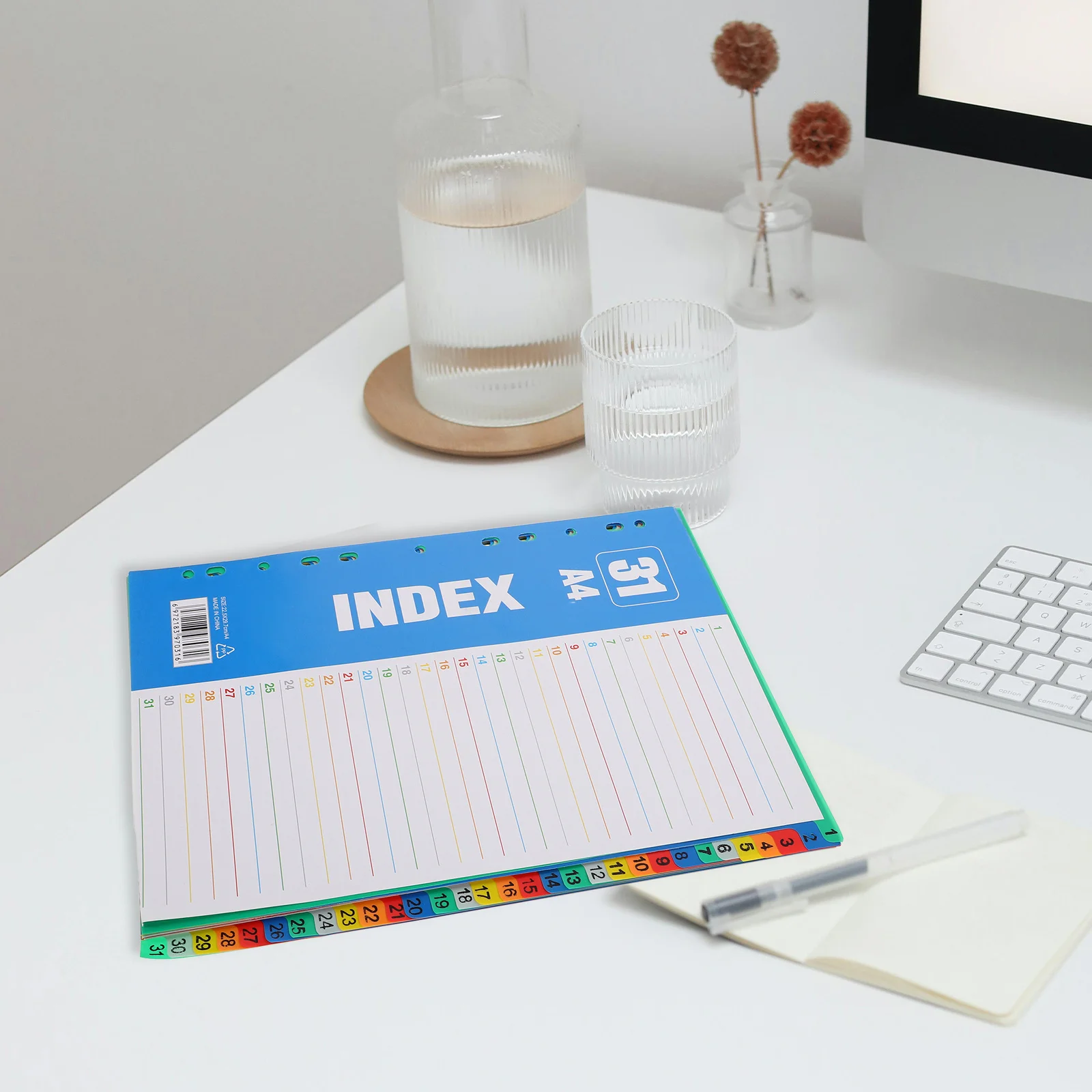 1Set A4 11-Hole Number Dividers Index Page Plastic Tab Dividers for Binder Notebook Loose-Leaf Page Markers Office School Home