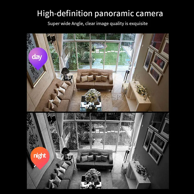 360 ° 5G Wifi Panoramic กล้อง10Pc หลอดอินฟราเรด Night Vision Motion ตรวจจับ720P HD การเฝ้าระวังมินิกล้องวงจรปิด IP Cam