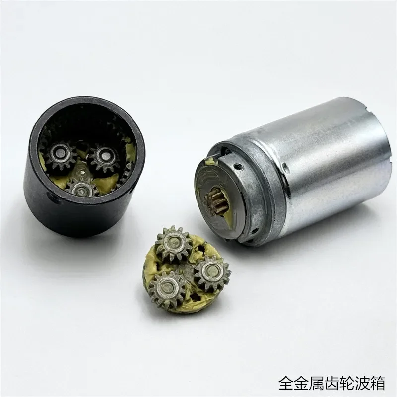 Mini 370 Planetary Gear Motor DC 6V 12V21.6V 24V 225RPM Full Metal Gearbox Large Torque Flat Shaft Motor for Toy Model Robot Car