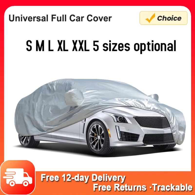 

Vislone Universal Full Car Cover Outdoor Indoor UV Protection Sunscreen Heat Protection Dustproof Scratch-Resistant Sedan M-XXL